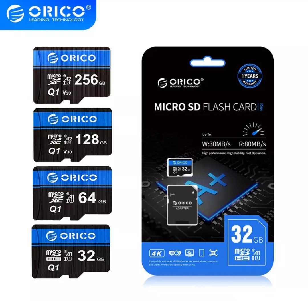 Thẻ nhớ micro sd orico msq1 tốc độ cao 80mb/s dung lượng 256gb/128gb/64gb/32gb/16gb/8gb - hàng chính hãng