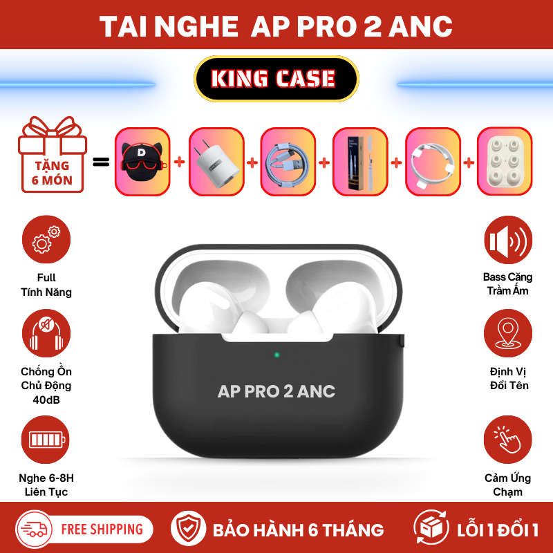 Tai Nghe A.P Pro 2 ANC Chống ồn 40dB Bản Mới 2024 Chân Sạc Type-C (BH 6 Tháng)