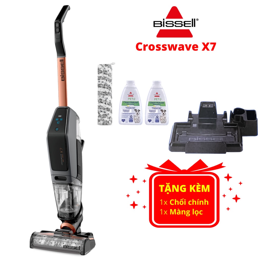 Máy hút lau sàn không dây bissell x7 crosswave pet pro - bảo hành 12 tháng