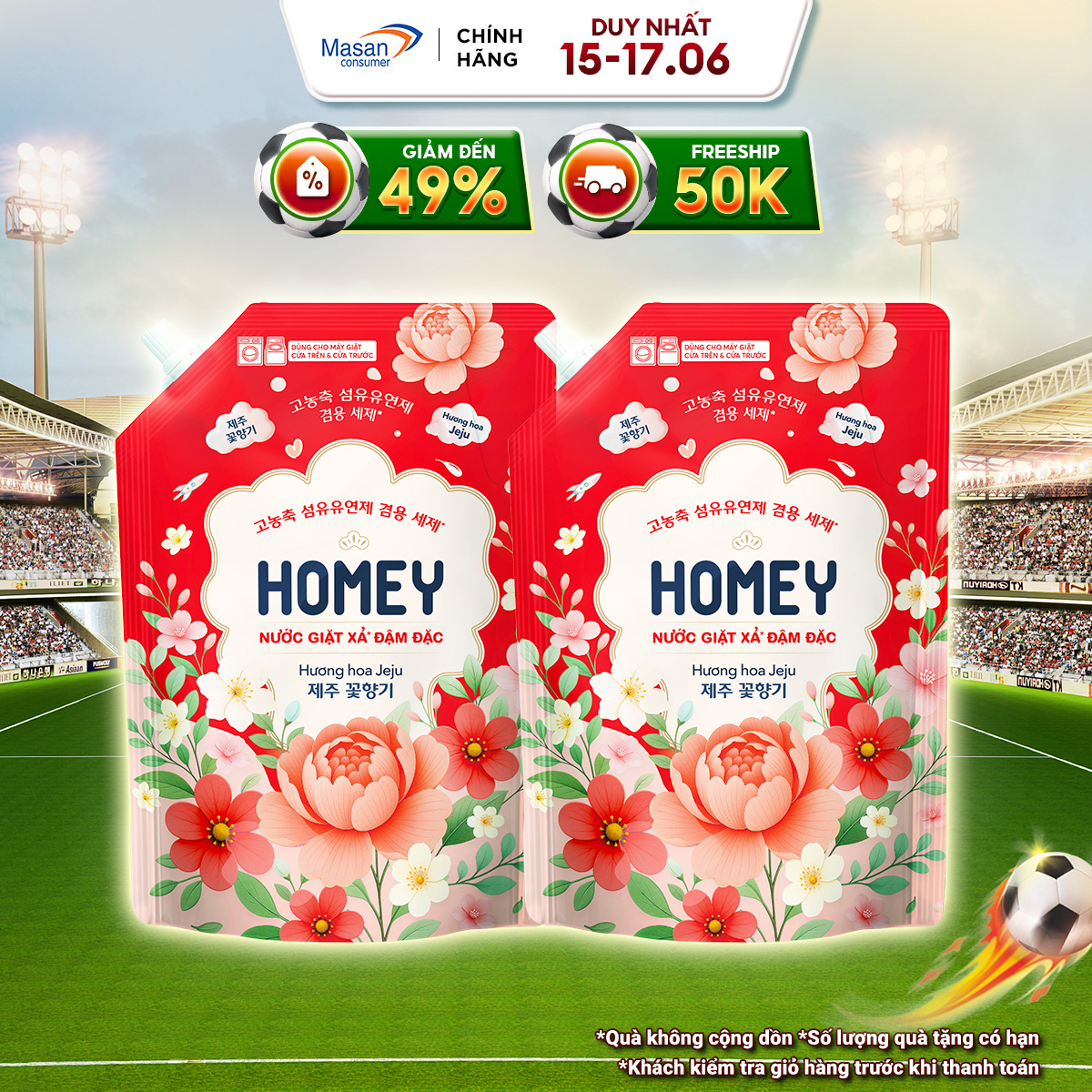 [Chọn mùi] Combo 2 nước giặt xả Homey túi x 3.4kg