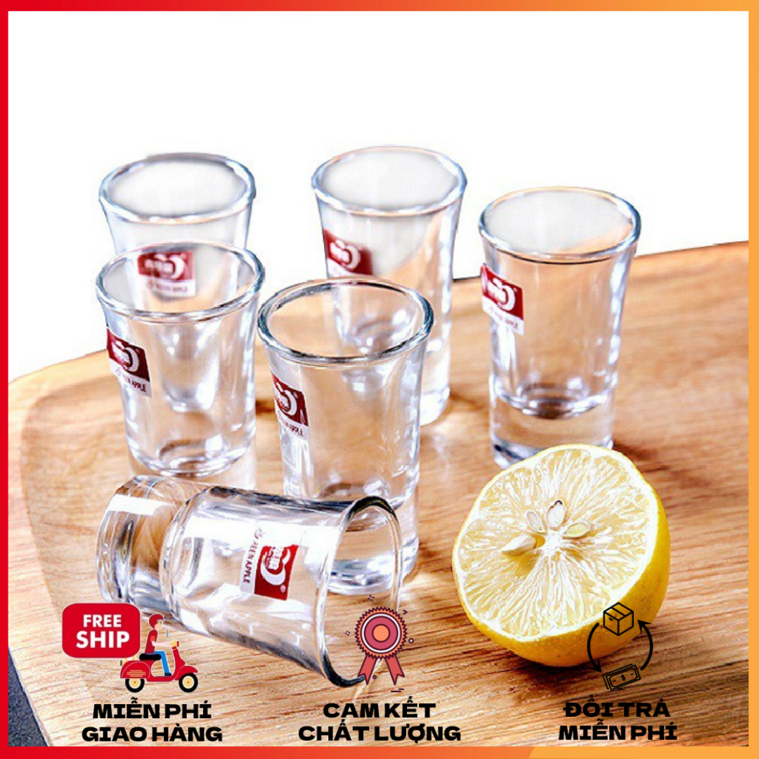 Bộ 6 ly uống rượu đế dày 35ml cao cấp