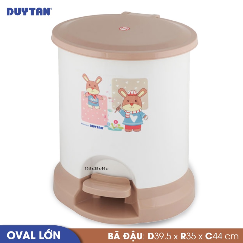 Thùng rác oval lớn nhựa DUY TÂN (39.5 x 35 x 44 cm) - 22186 - Giao màu ngẫu nhiên