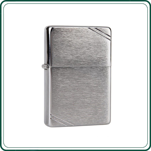 Zippo mỹ Vintage Brushed Chrome tem đỏ, chính hãng Mỹ - Manmate Zippo