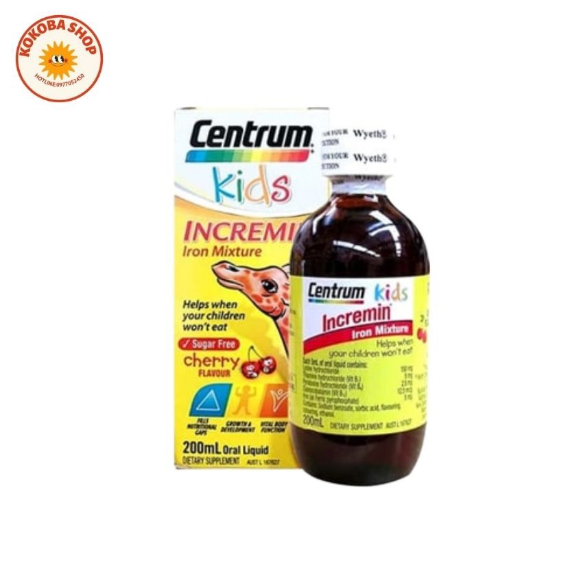 Vitamin dành cho trẻ biếng ăn Siro centrumkid incremin hỗi trợ trẻ ăn ngon miệng phát triển tốt của úc
