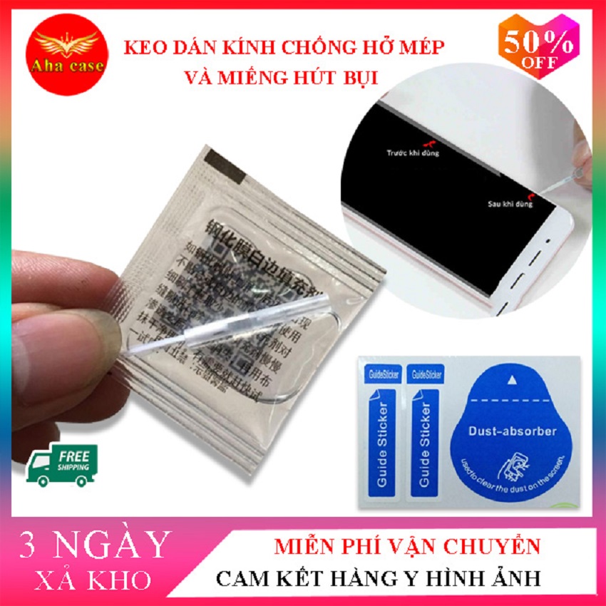Keo dán chống hở mép khi dán kính cường lực + Miếng hút bụi màn hình điện thoại cho tất cả các dòng máy