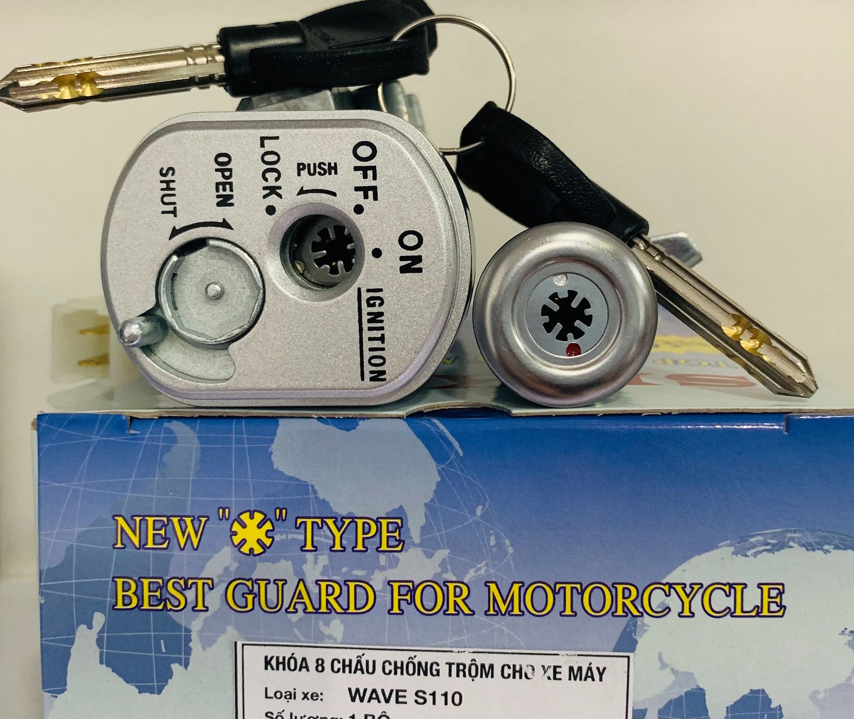 Khóa 8 cạnh cao cấp SEKAI - Cho xe WAVE S110