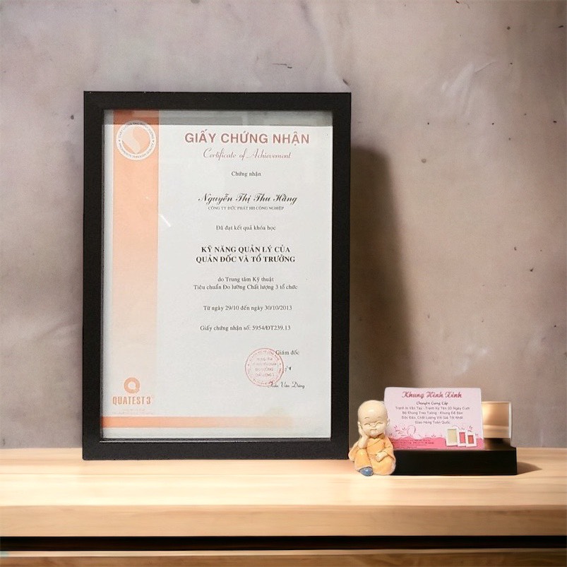 Khung Giấy Khen A4 - Viền 1.5 cm - Mặt Kính Sang Trọng