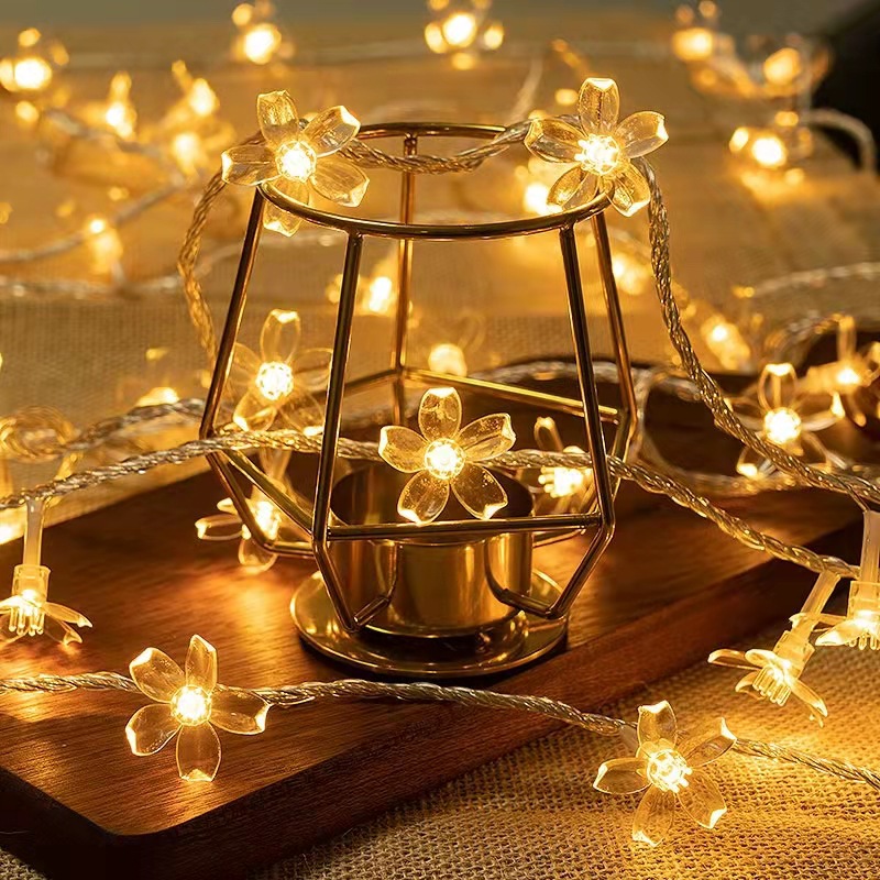 Dây đèn led Hoa Mai trang trí decor lễ Tết, nhà cửa