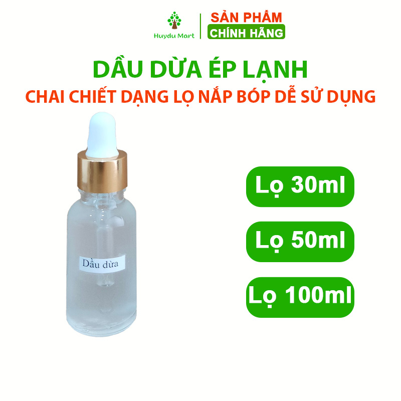 Dầu dừa tinh khiết lọ chiết nắp bóp, dầu dừa Vietcoco