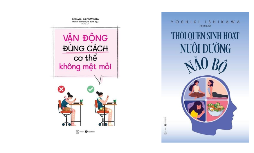 Sách Combo Thói quen sinh hoạt nuôi dưỡng não bộ+Vận động đúng cách cơ thể không mệt mỏi