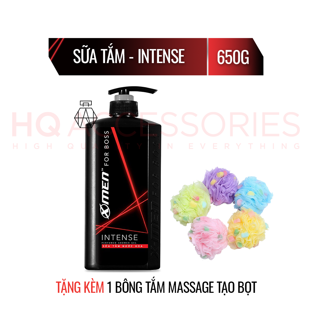Sữa tắm Nước hoa X-men for Boss Intense 650g Tặng kèm 1 Bông tắm Massage tạo bọt màu ngẫu nhiên