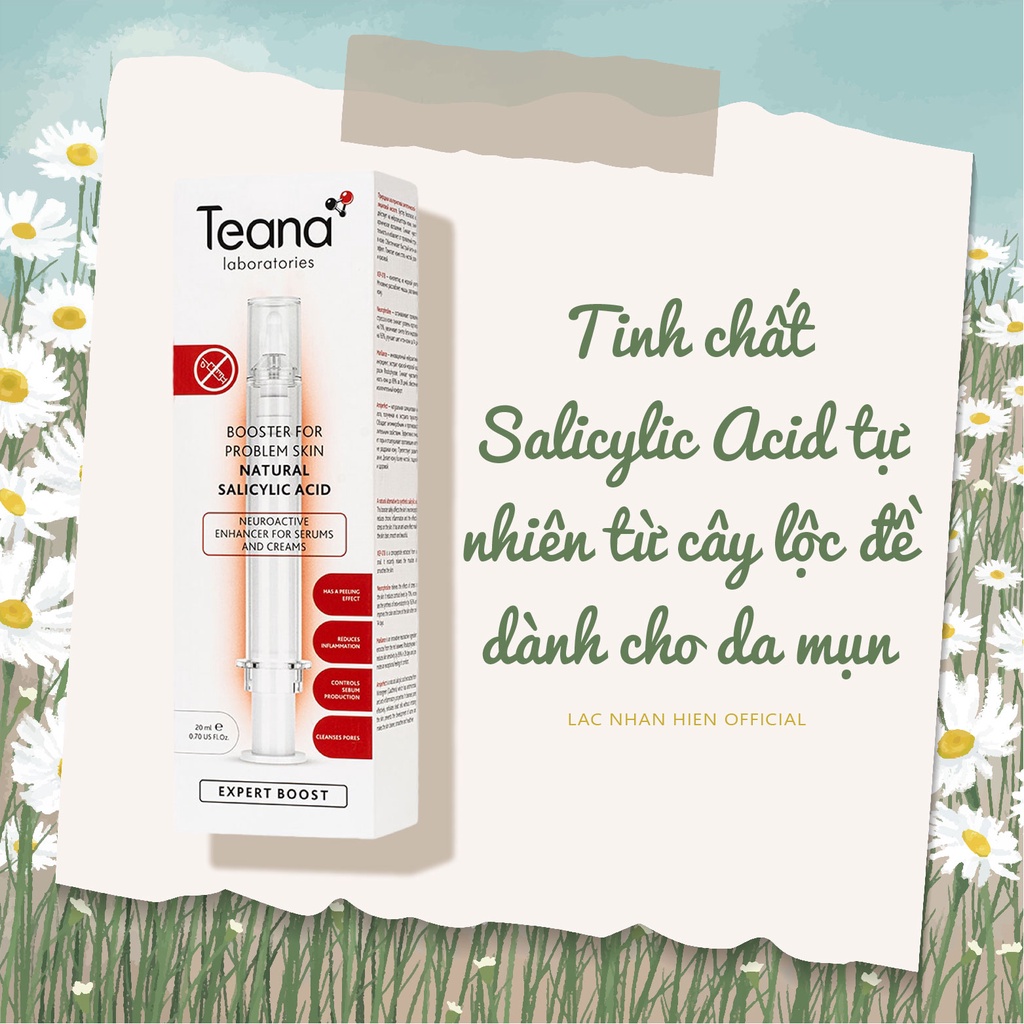 TINH CHẤT CHO DA MỤN TEANA BOOSTER FOR PROBLEM SKIN NATURAL SALICYLIC ACID CHIẾT XUẤT LỘC ĐỀ XANH