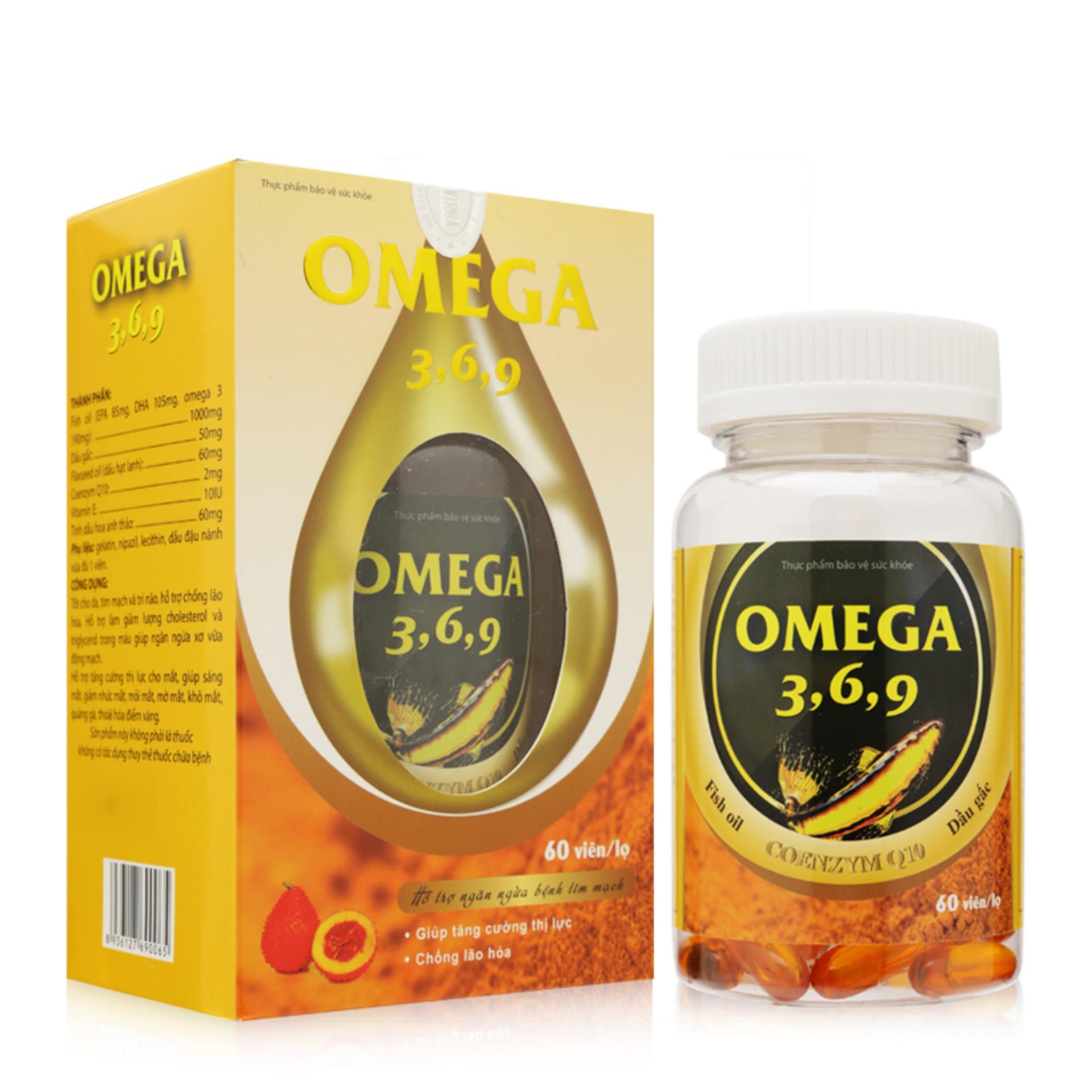 Combo 2 hôp omega 369 tốt cho trí não,tim mạch, sáng mắt, tăng thị lực (hộp 60 viên nang mềm)