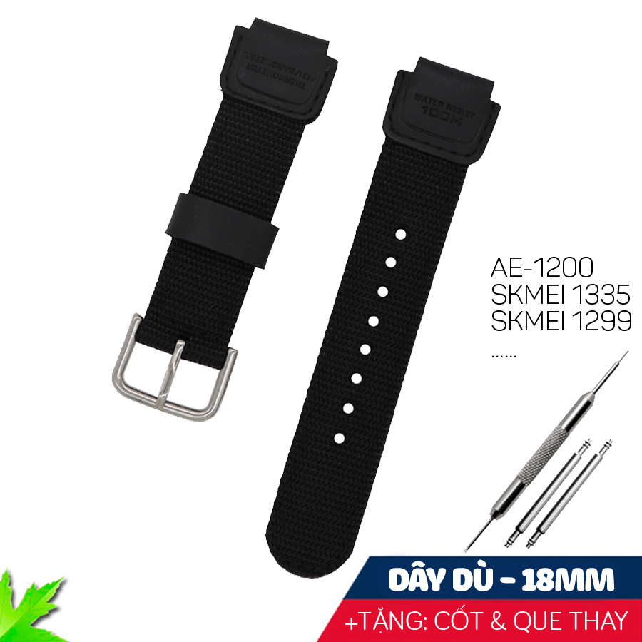 Dây dù đồng hồ Casio AE1200, SKMEI 1335