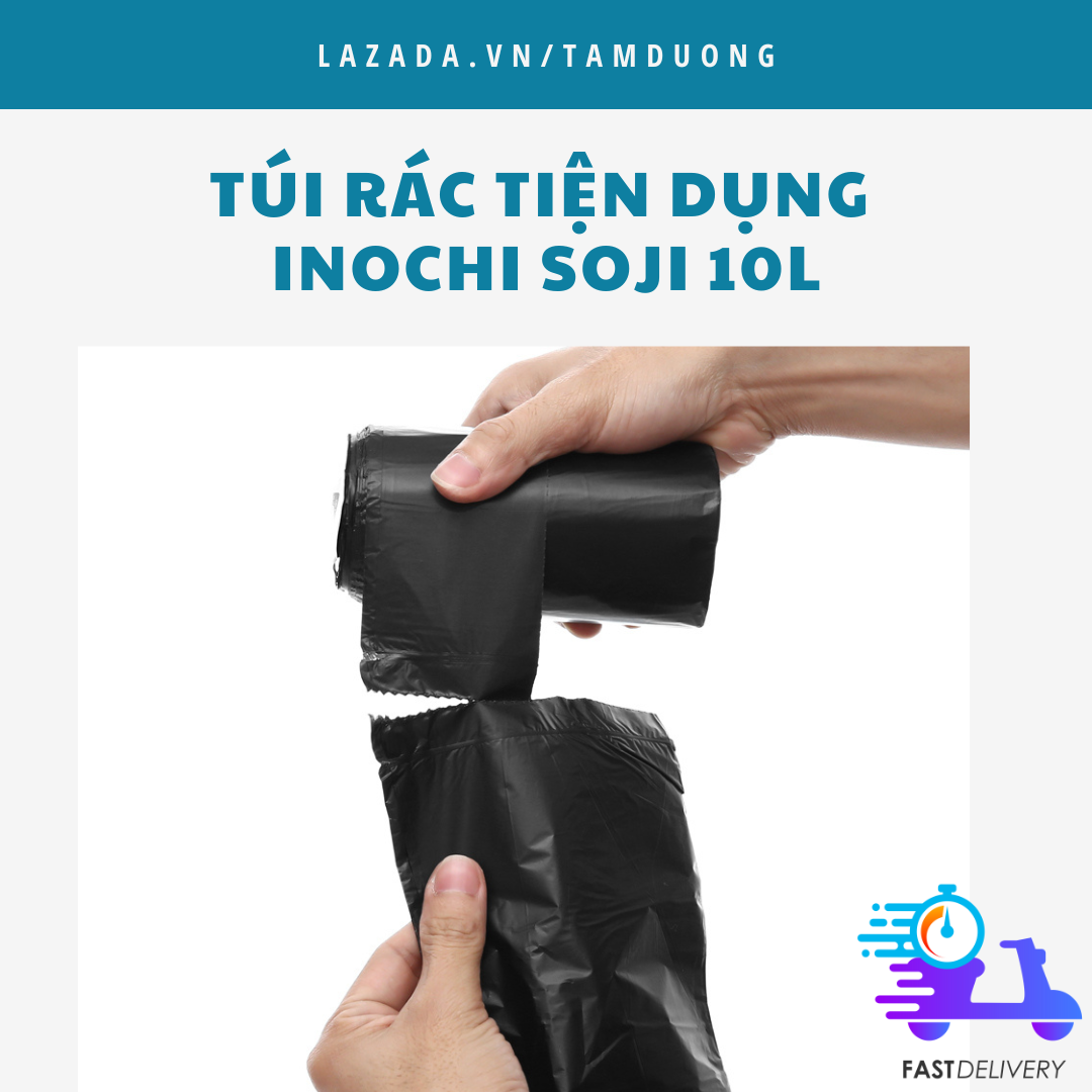 Cuộn 35 túi rác Inochi tiện dụng 10L [HCM-Giao hoả tốc 2h]