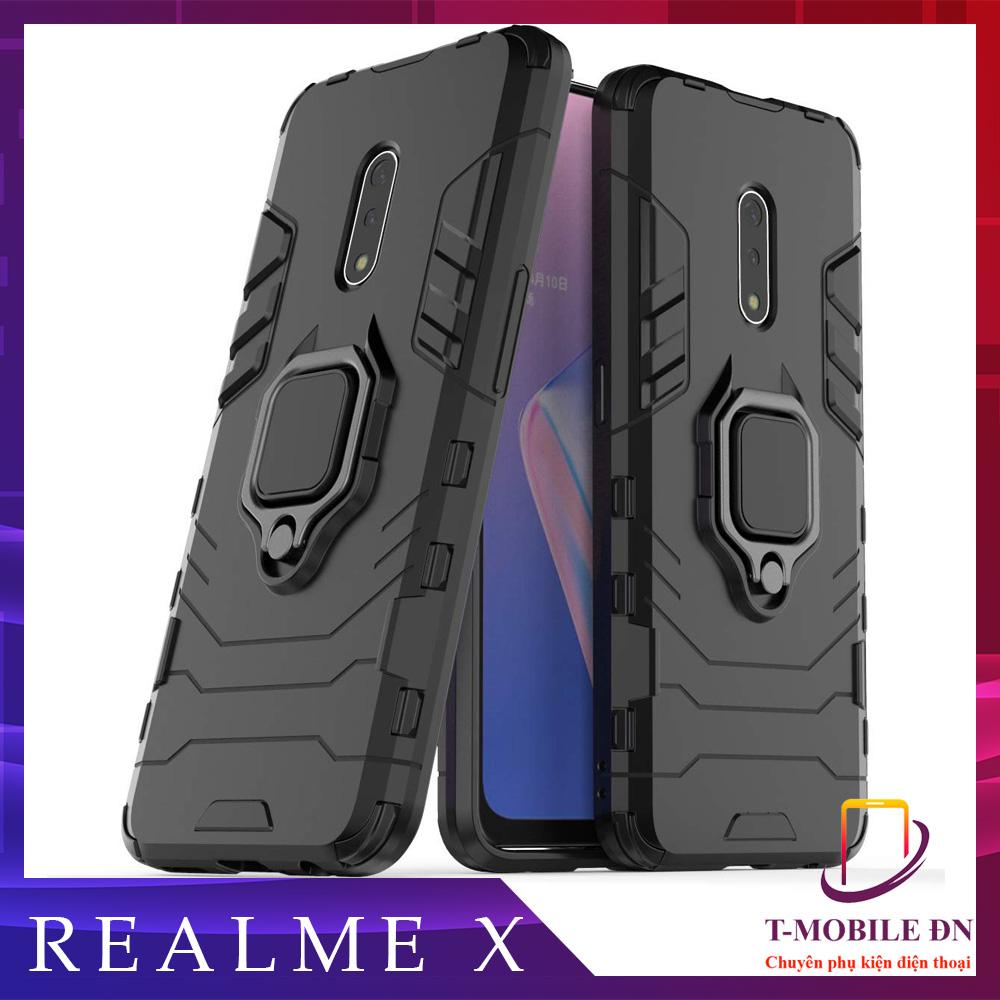 Ốp lưng Realme X chống sốc iron man kèm nhẫn ring chống xem video tiện lợi