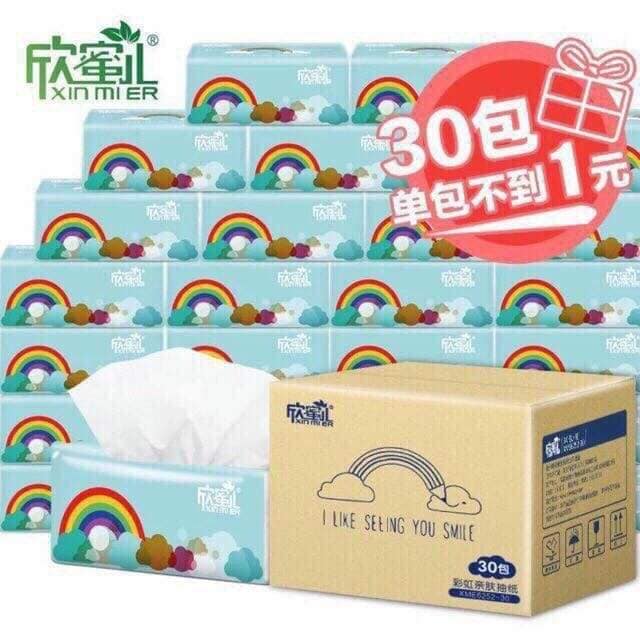 1 thùng giấy lụa cầu vồng 30 gói