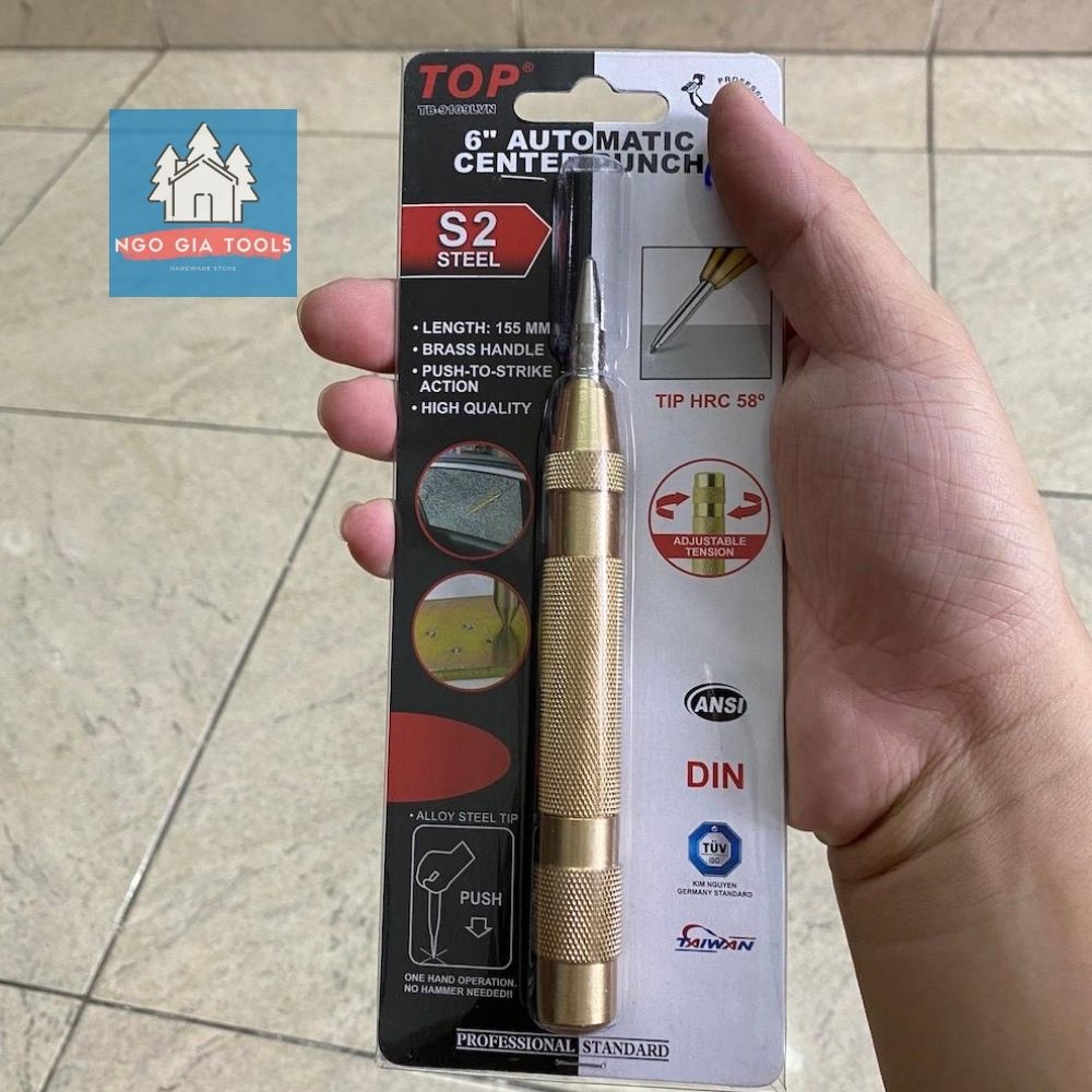 Đục lấy dấu tự động, bung tu, dụng cụ lấy tâm tự động 6" TOP Đài Loan chính hãng