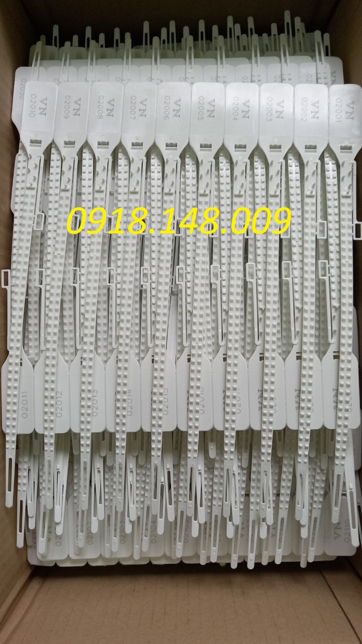 50 chiếc - Seal khóa niêm phong kẹp chì dây nhựa hãm thép dẹt nhập khẩu 30cm