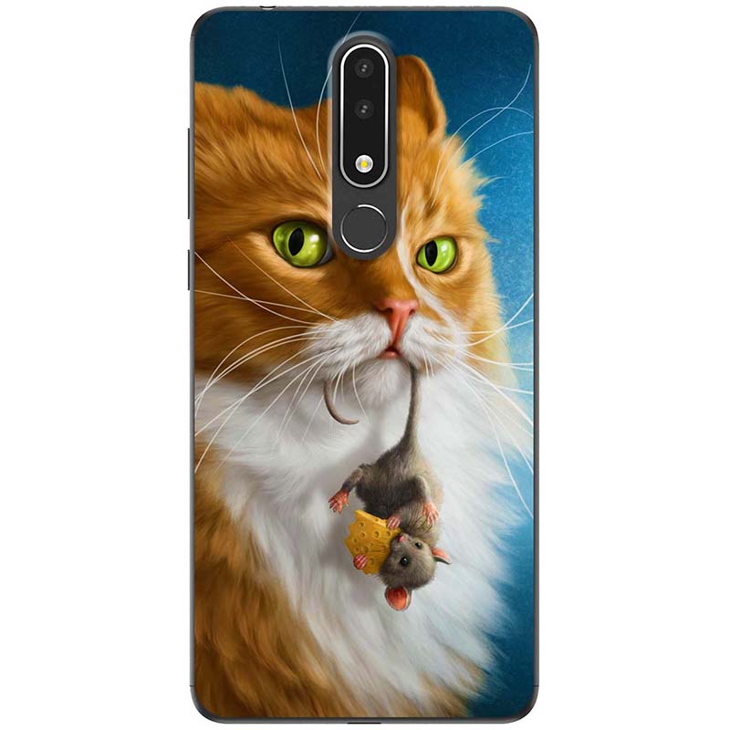 Ốp lưng nhựa dẻo nokia 3.1 plus, 5.1 plus, 6.1 plus mẫu mèo gặm chuột