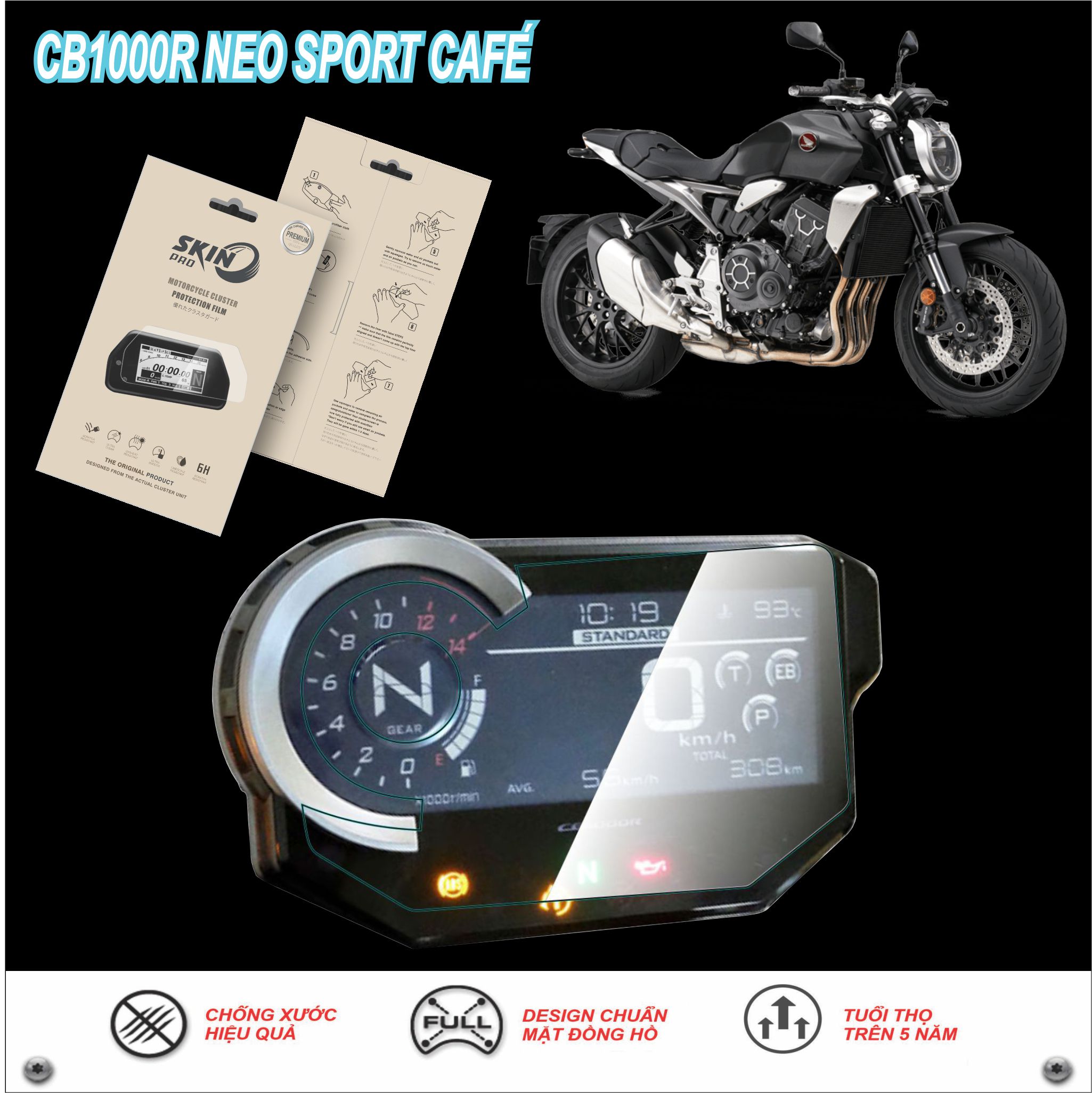 Miếng dán ppf bảo vệ mặt đồng hồ cb1000r neo sport cafe 2018 2020 - honda cb1000r cb1k cb