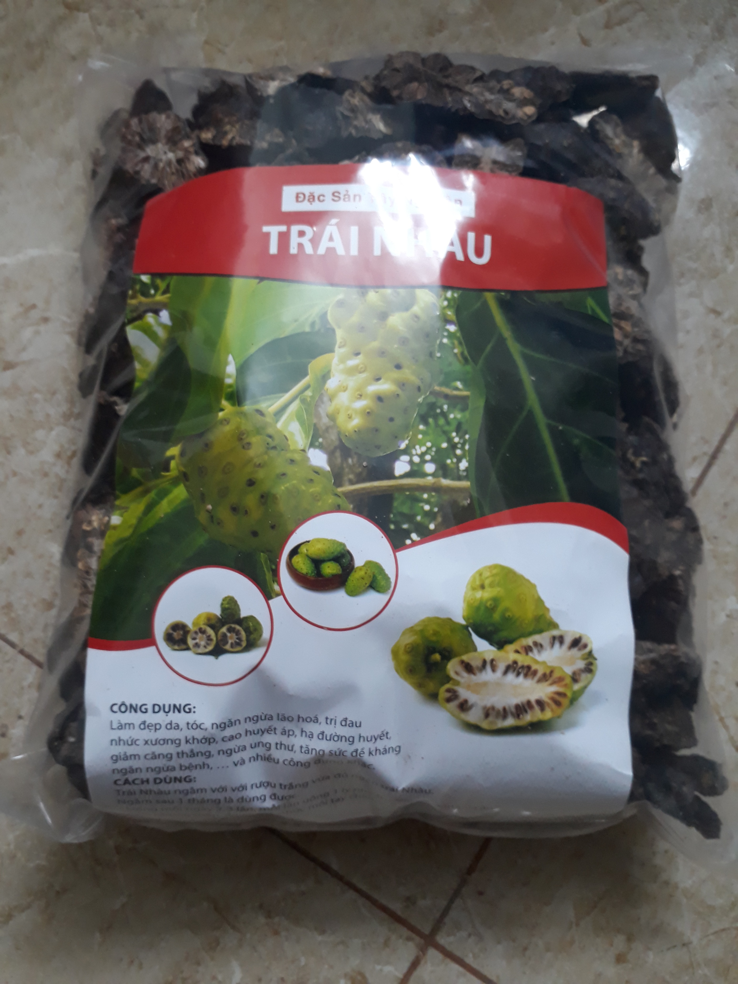 Trái nhàu khô (gói 1kg), quả nhàu rừng, thơm nức giúp ổn định huyết áp, đau nhức xương khớp, tiểu đường