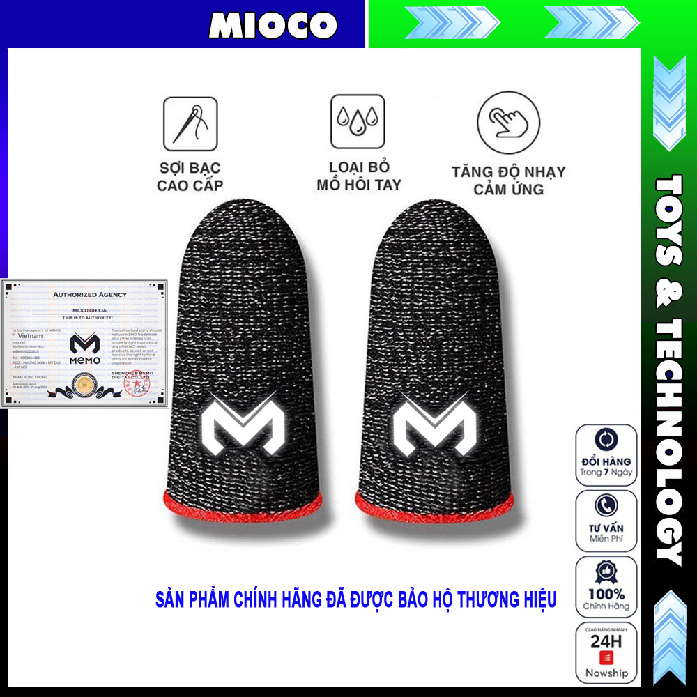 Găng tay chơi game ff MEMO SHEZI sợi bạc cao cấp chống mồ hôi tăng độ nhạy cảm ứng MIOCO