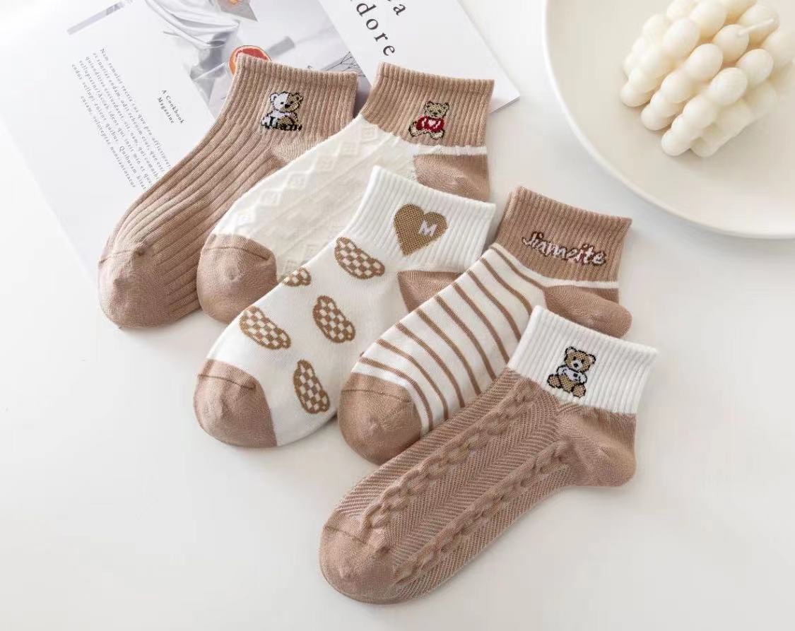 Vớ gấu nâu nữ set 5 đôi