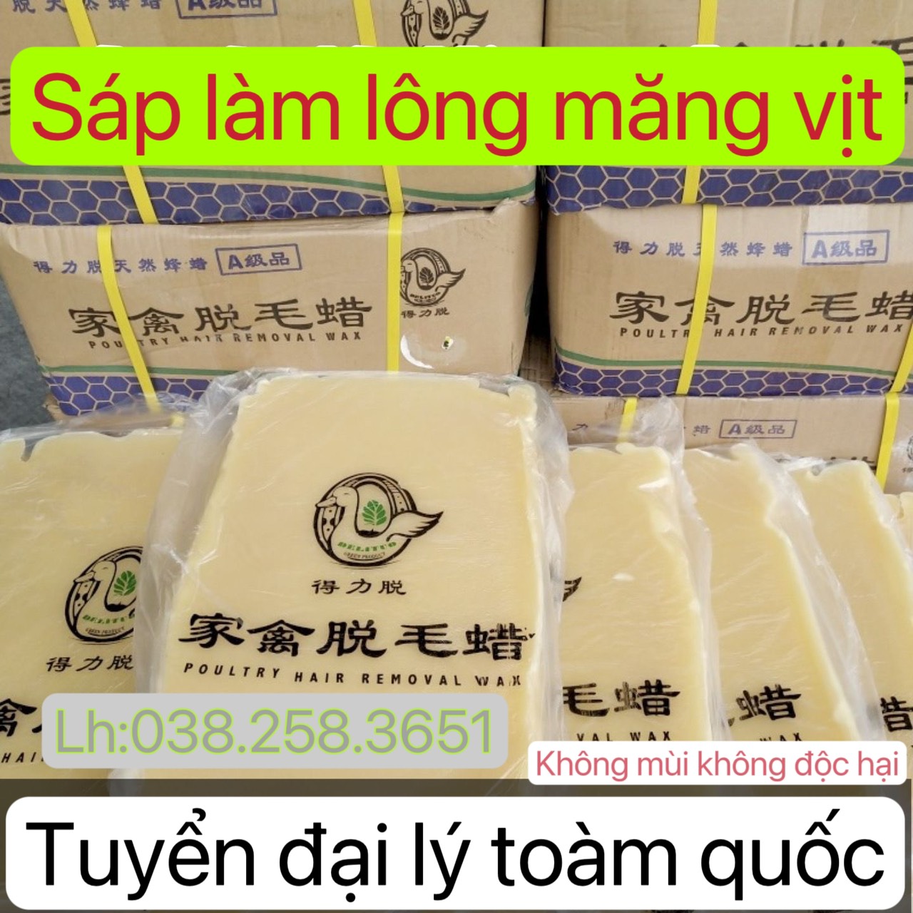Sáp làm lông gà vịt sáp làm vịt miếng 1kg
