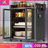 Miki Tủ đựng bát đĩa chống bụi bằng thép không gỉ,Tủ bát đĩa nhà bếp,Tủ bếp đa năng,Tủ để đồ nhà bếp Khay thoát nước miễn phí