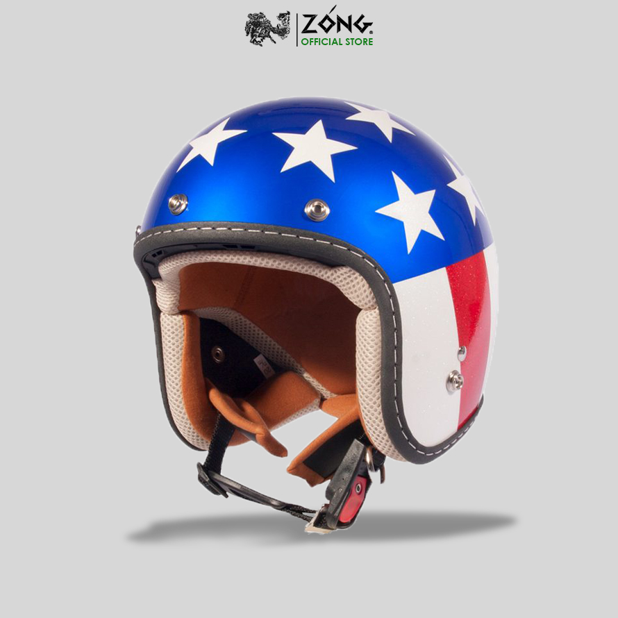 Mũ bảo hiểm 3/4 thiết kế tem ngôi sao – Andes 382DB Luxury