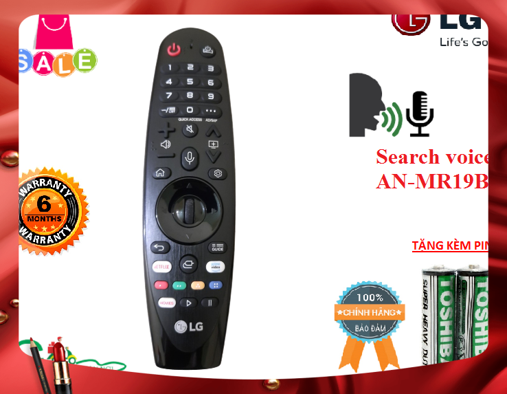 Remote điều khiển tivi lg an-mr19ba giọng nói- hàng mới fullbox chính hãng 100%+ tặng kèm pin
