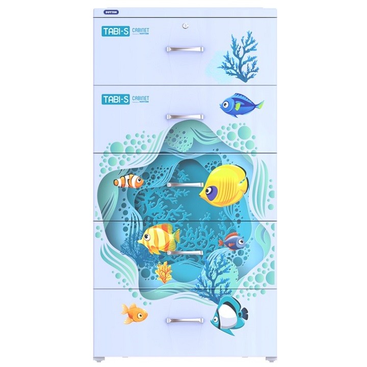Tủ nhựa DUY TÂN Tabi S 5 ngăn (55 x 41 x 105 cm) - 52220 - Giao màu ngẫu nhiên