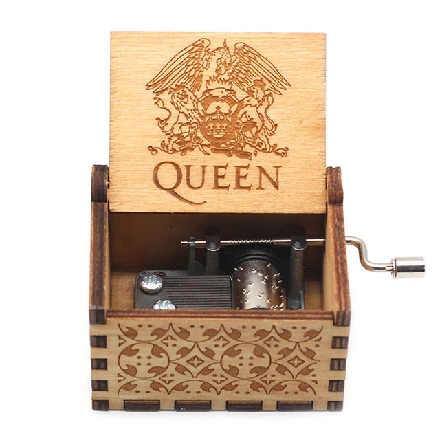 Hộp Nhạc Queen - Hộp Nhạc Gỗ Cổ Điển Quay Tay Cơ Mini - hop nhac go co dien quay tay co mini)