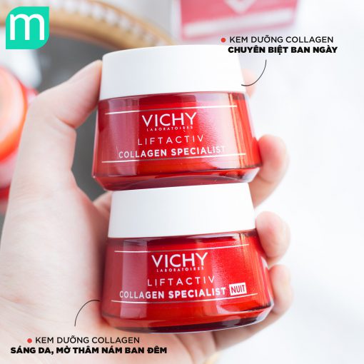  Vichy - Kem Dưỡng Collagen Ngày & Đêm Cải Thiện Dấu Hiệu Lão Hóa Chuyên Biệt 15ml - 50ml 