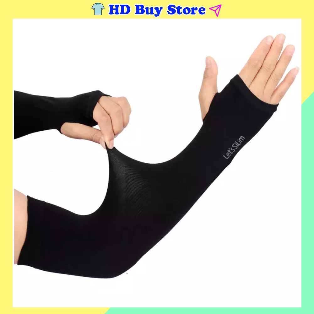 Găng tay chống nắng xỏ ngón Lestlim Hàn Quốc - Bao tay đi phượt Letslim Siêu Mát chống tia UV