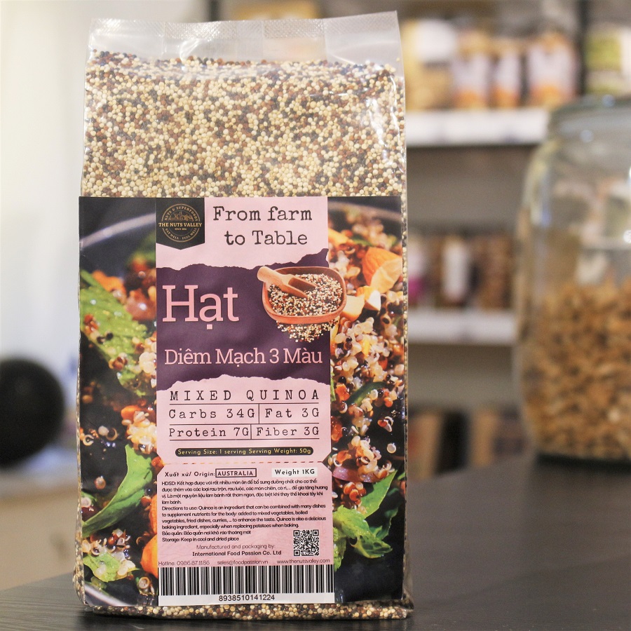 Hạt diêm mạch 3 màu - mixed quinoa the nuts valley n500gr