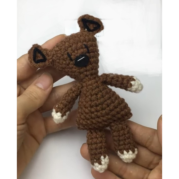 Móc khóa gấu Mr Bean's Teddy bằng len handmade
