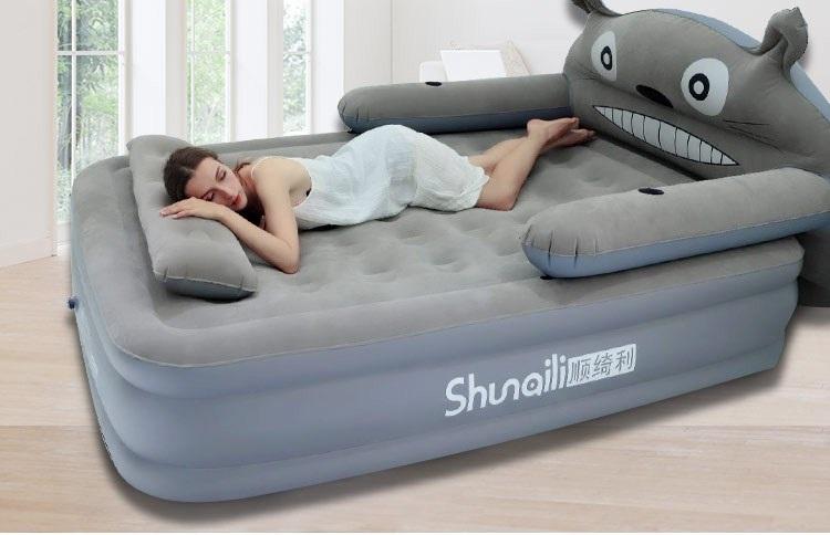 Giường hơi hình thú 3 tầng chịu tải 400kg  (Tặng kèm bơm điện, gối ôm và miếng vá)