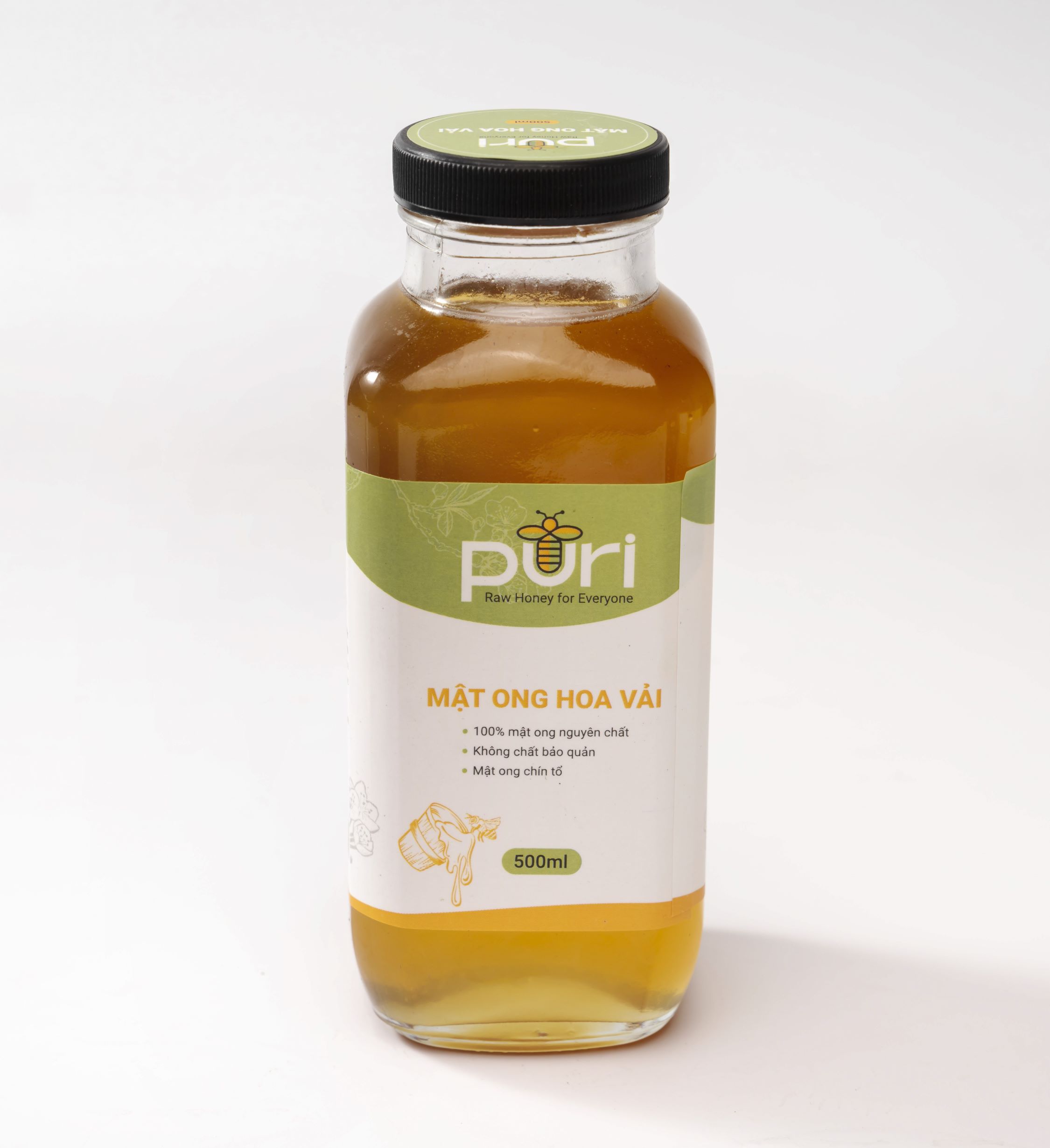Mật ong hoa vải nguyên chất puri 500ml