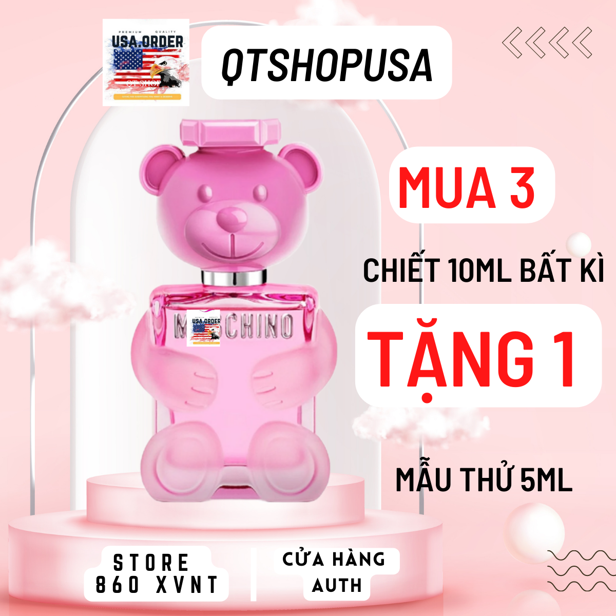 Nước Hoa Moschino Toy 2 Bubble Gum EDT 100ML gấu hồng dễ thương ngọt ngào