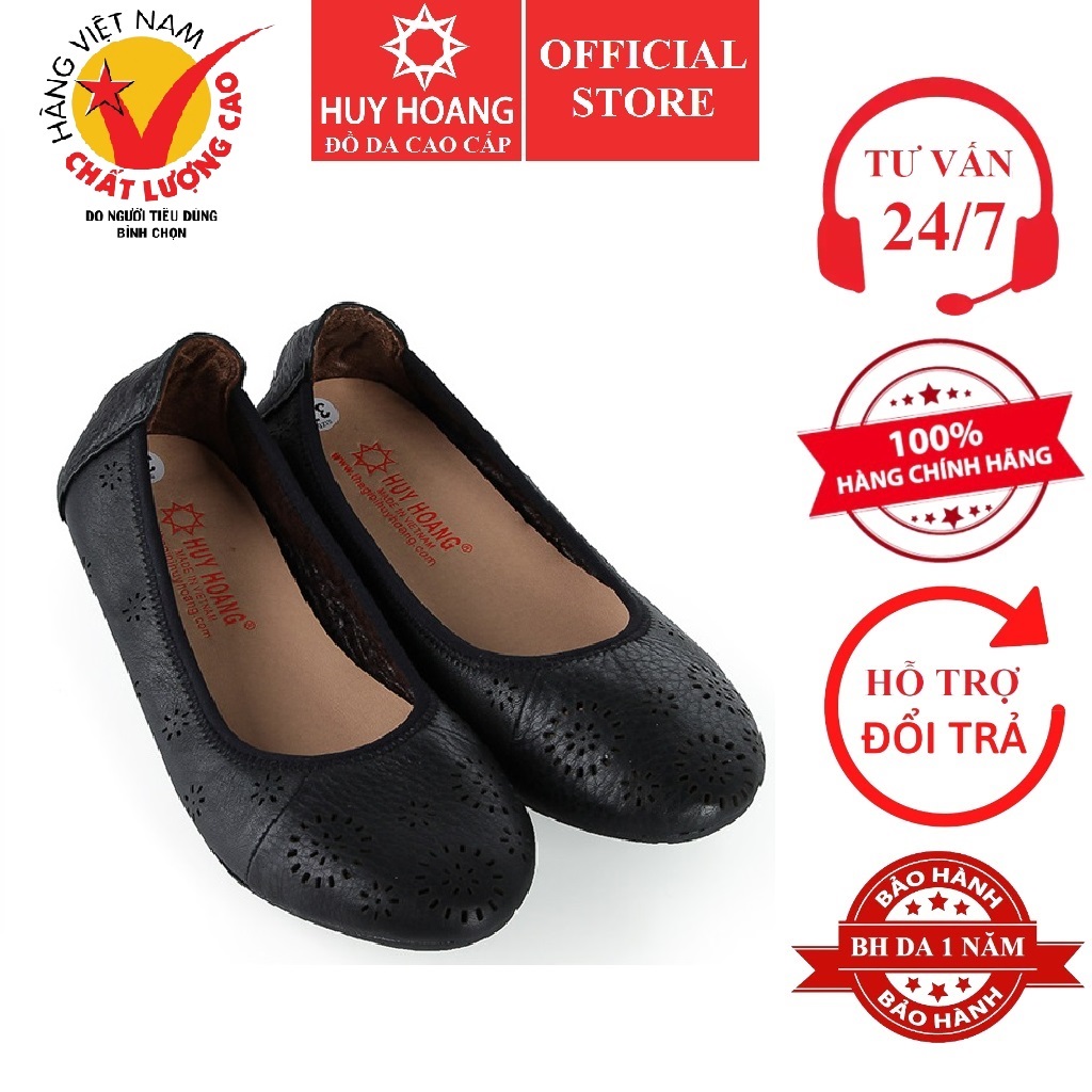 Giày nữ hoa văn da bò màu đen HK7948