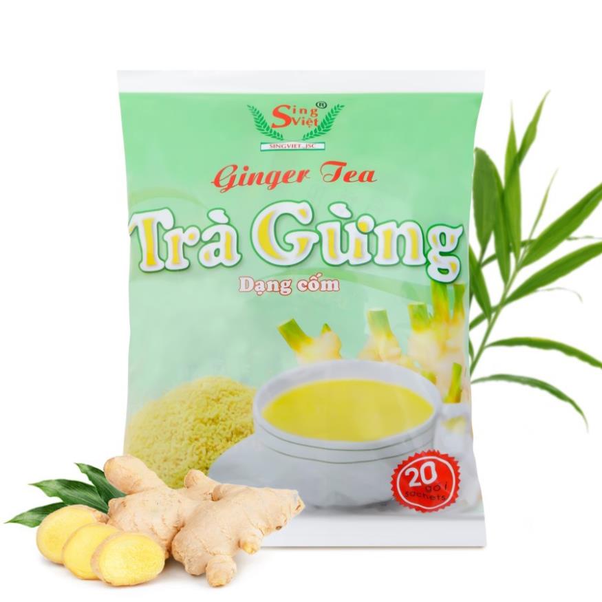 Túi 400g Trà gừng dạng cốm Sing Việt dùng cho gia đình, quán cà phê, kinh doanh đồ uống