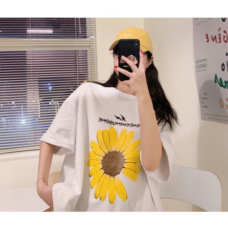 ÁO THUN PHÔNG IN BÔNG CÚC MÀU VÀNG THỜI TRANG SAKURA MS575