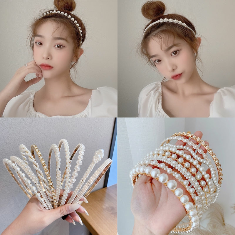 Cài tóc ngọc trai nhân tạo,băng đô bờm tóc ngọc trai nhân tạo