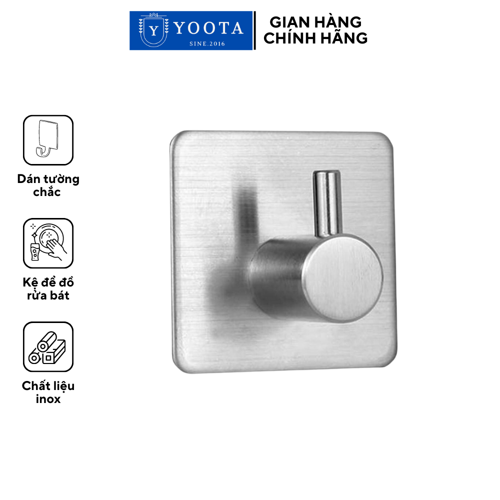 Móc Treo Inox 304 Dán Tường, Móc Inox Treo Đồ Gia Đình Phòng Tắm Phòng Bếp Dán Chịu Lực Tốt