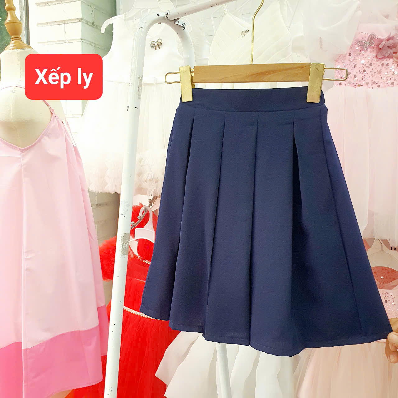 Chân váy đi học, chân váy đồng phục học sinh tiểu học và cấp 2 chất mềm mát HSV02_ Beekids, Chân váy đồng phục học sinh cấp 1, chân váy xanh đen đi học cho bé gái, Chân váy quần đi học bé gái tiểu học