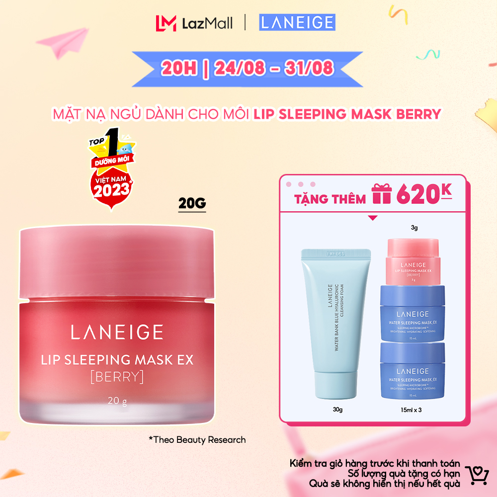 Mặt Nạ Ngủ Dưỡng Môi Căng Mọng Tẩy Tế Bào Chết Laneige Lip Sleeping Mask Berry 20g Hương Quả Mọng
