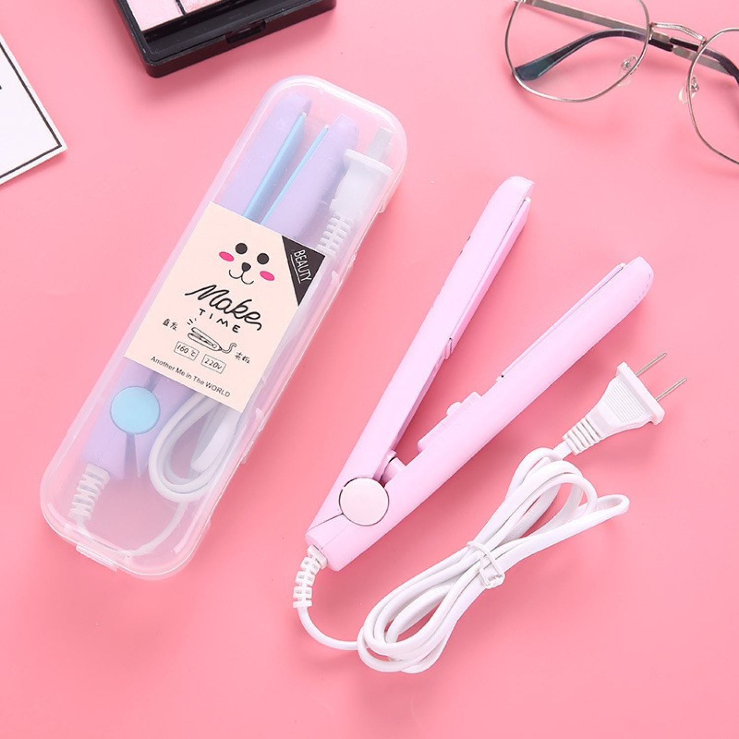 Máy ép,duỗi,là tóc cầm tay make time - máy uốn tóc tạo kiểu mini