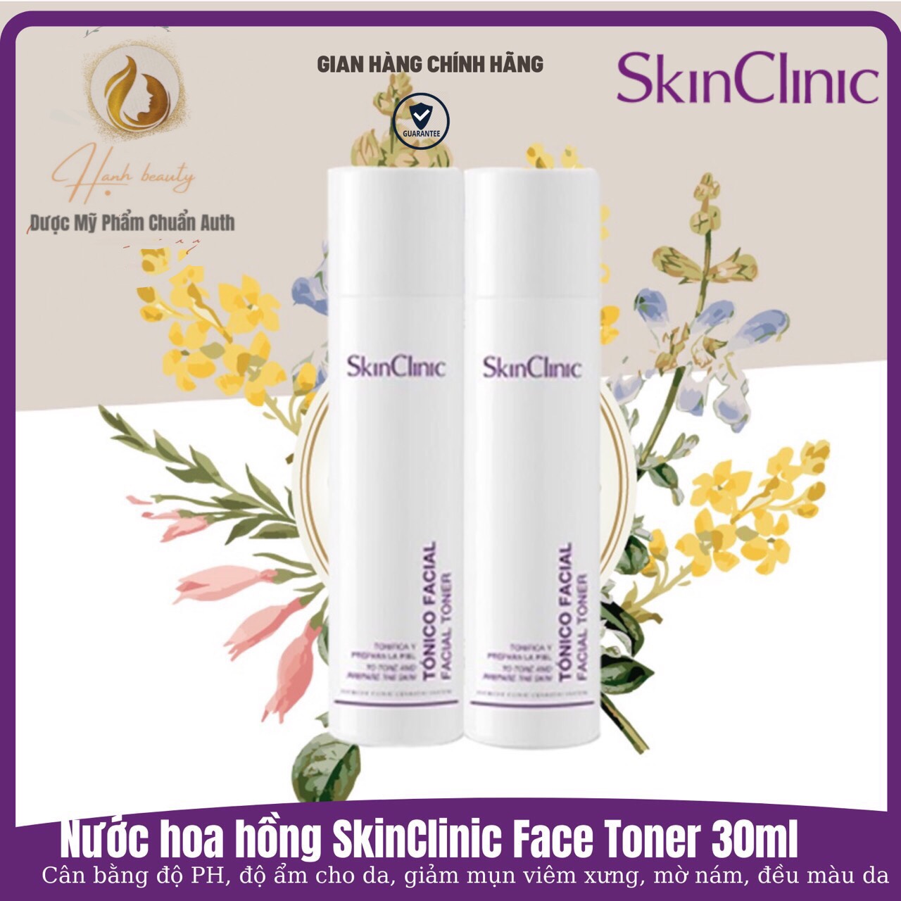 Nước hoa hồng skinclinic face toner 30ml
